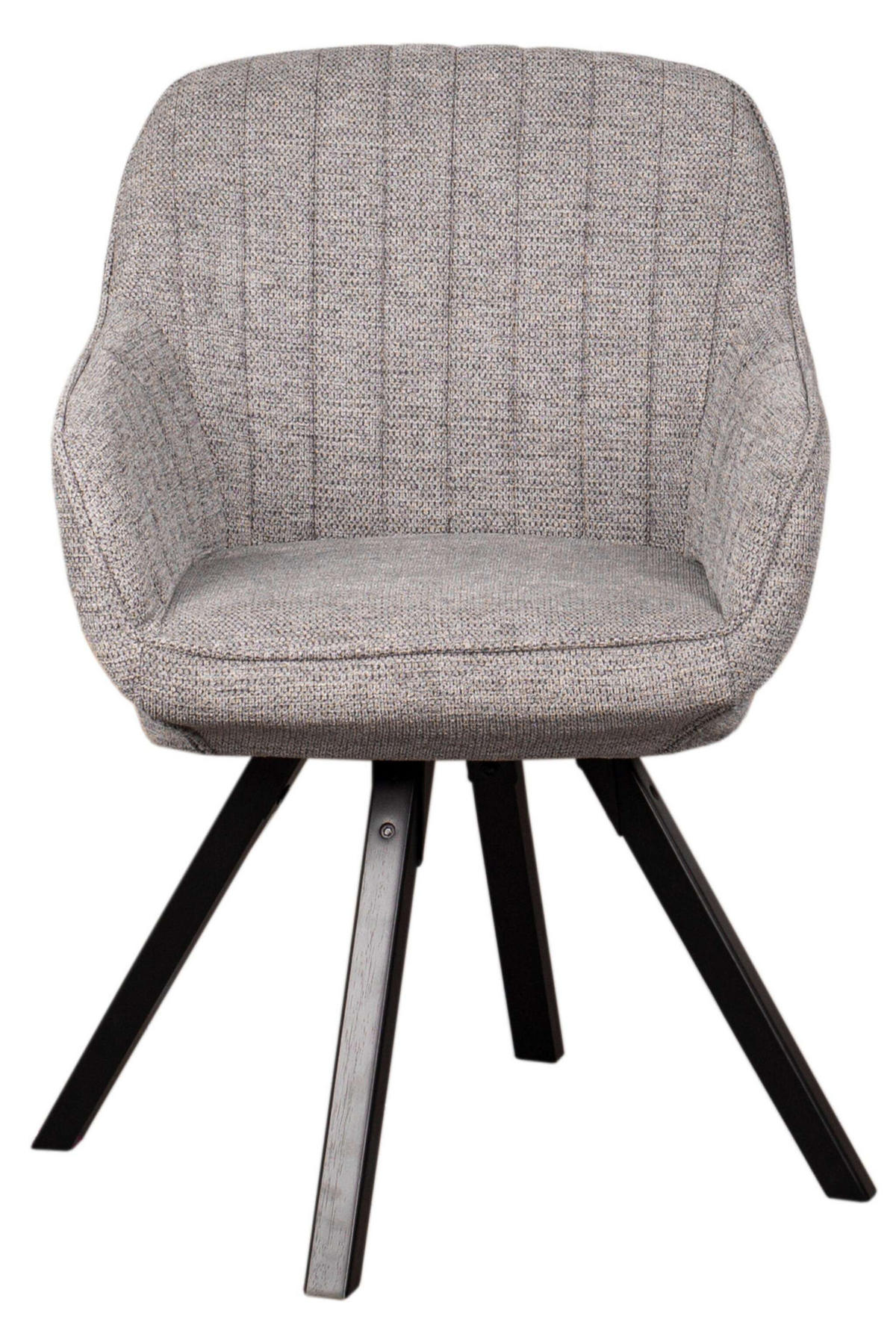 ESSZIMMERSTUHL Matera 6er-Set - Schwarz/Grau, Naturmaterialien/Textil (59/84/61cm) - Mr. Deko