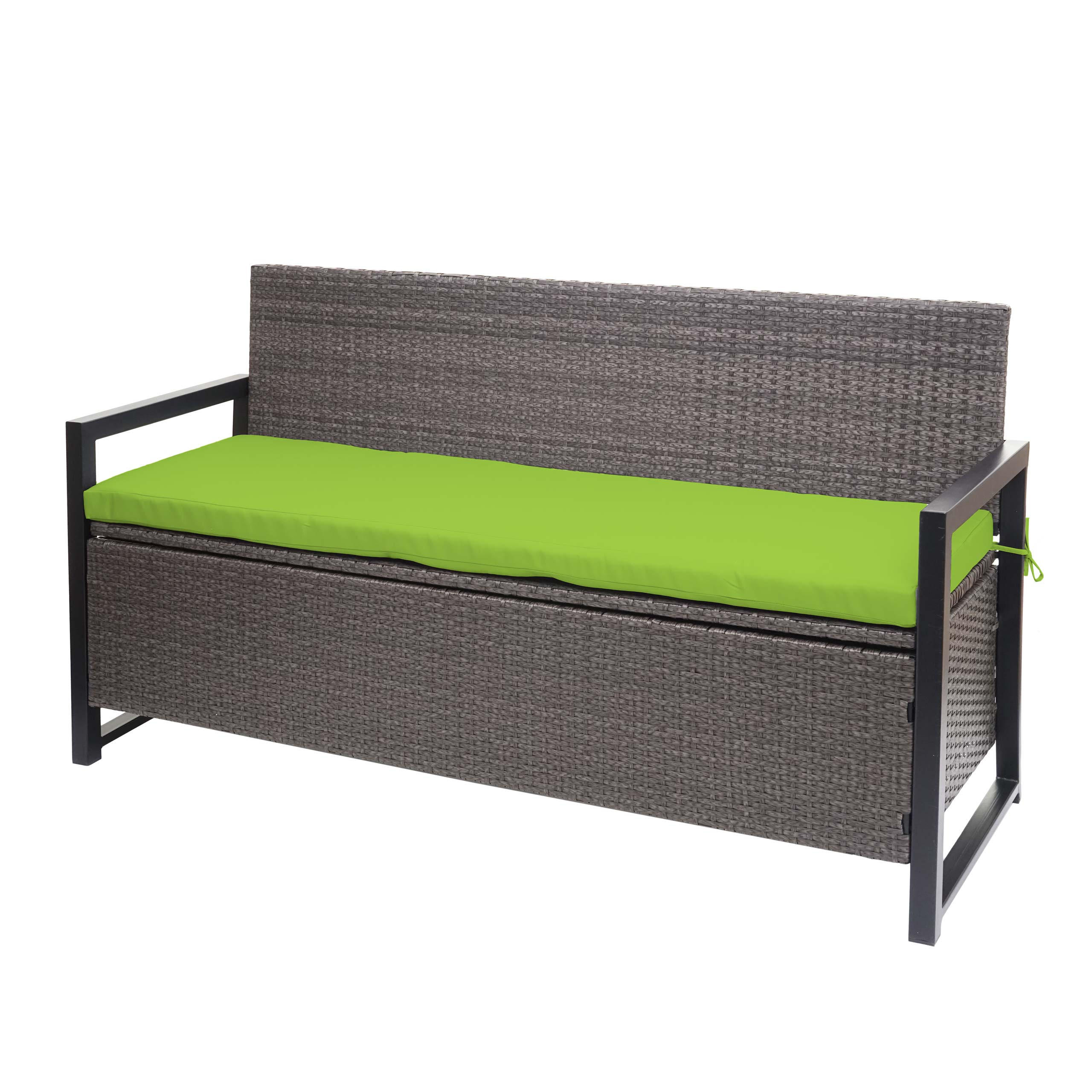 POLY-RATTAN 3ER SITZBANK Grau, Grün - Grau/Grün, Kunststoff (164/87/57cm) - MCW