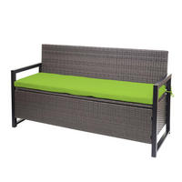 POLY-RATTAN 3ER SITZBANK Grau, Grün - Grau/Grün, Kunststoff (164/87/57cm) - MCW