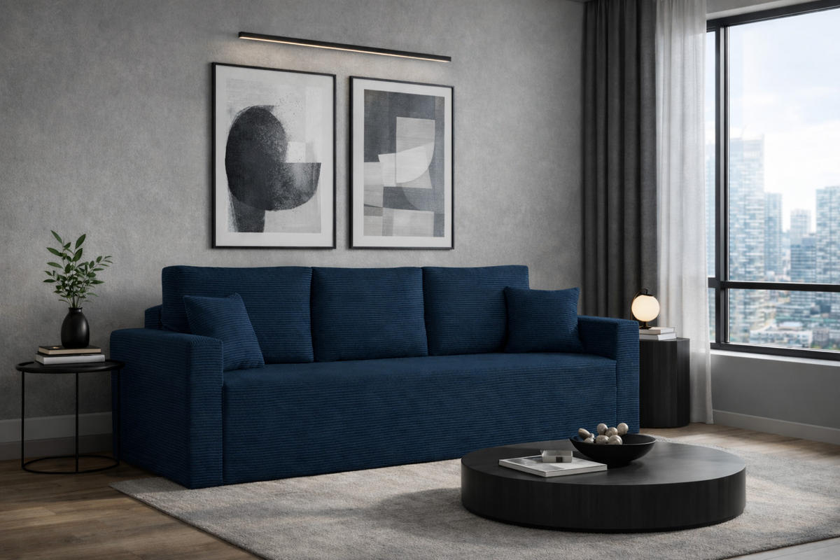 SCHLAFSOFA ZOOM Mit Bettkasten Stoff Zoom Blau - Blau, Holz/Textil (227/90/92cm) - Kaiser Möbel