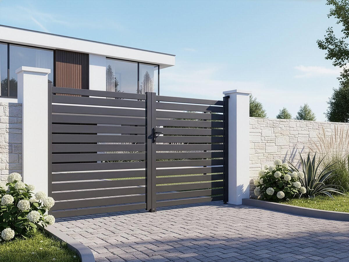 TOR julien Grau - Grau, Metall (40/140/340cm) - Habitat Garten