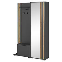 GARDEROBENSCHRANK NELIANA 131/192/40 cm Modern Garderobe-Set Graphitfarben - Graphitfarben, Holzwerkstoff (131/192/40cm) - MASSENO