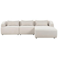 3-SITZER-ECKSOFA Stoff beige rechtsseitig Svansele - Beige, Textil (278/174cm) - Beliani