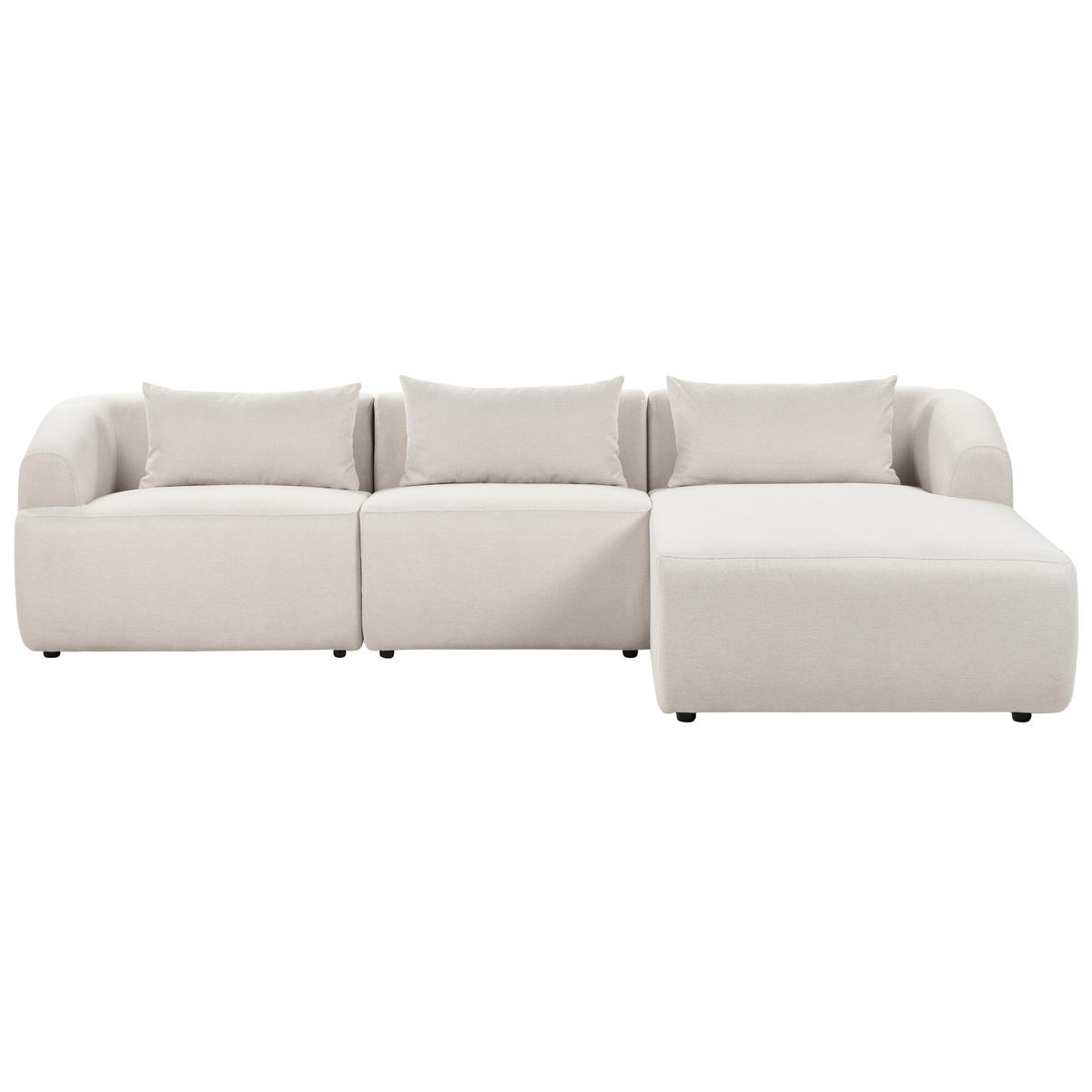 3-SITZER-ECKSOFA Stoff beige rechtsseitig Svansele - Beige, Textil (278/174cm) - Beliani