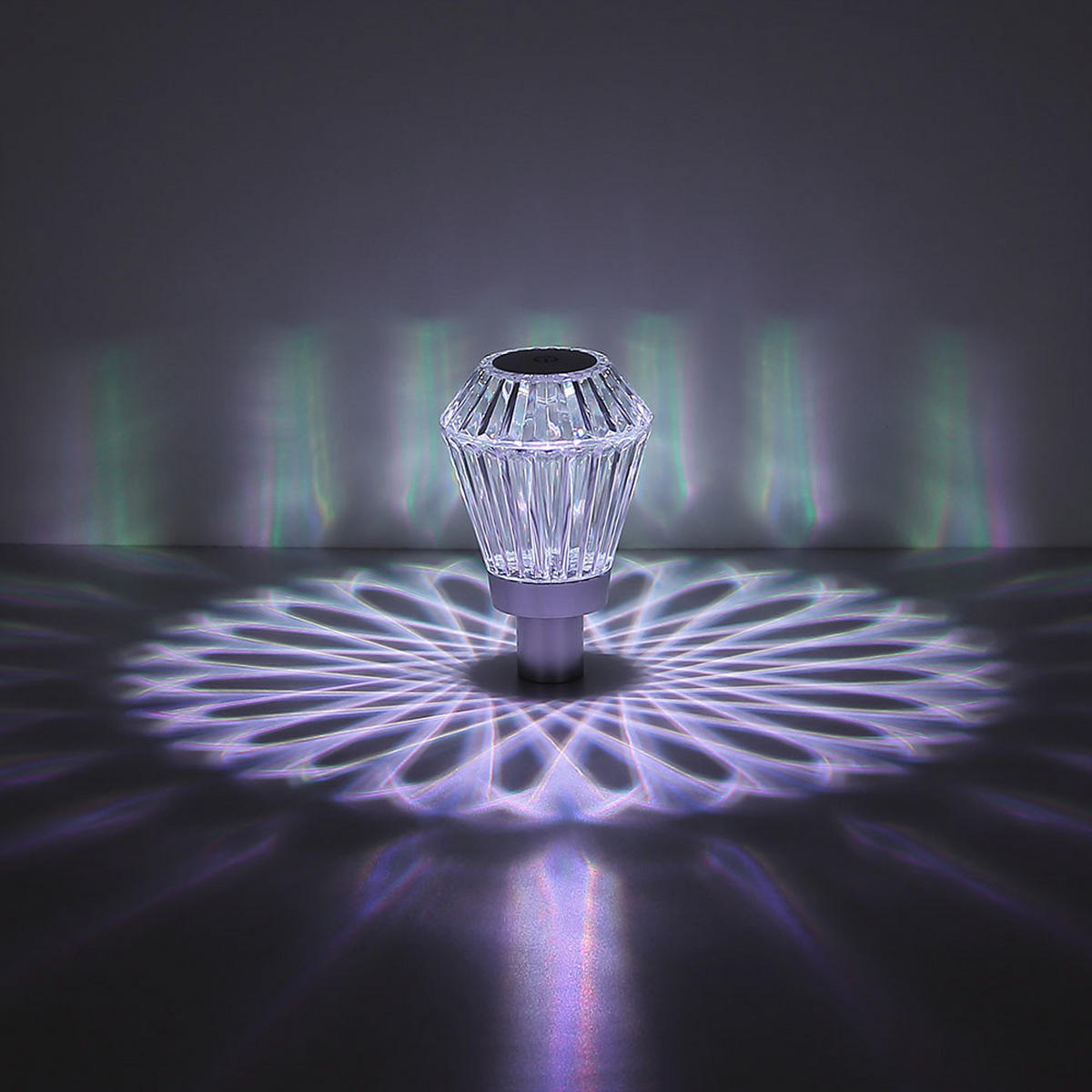 LED TISCHLEUCHTE POLIMI Silber Kristalloptik - Silberfarben, Kunststoff (11/11/16.9cm) - Globo Lighting