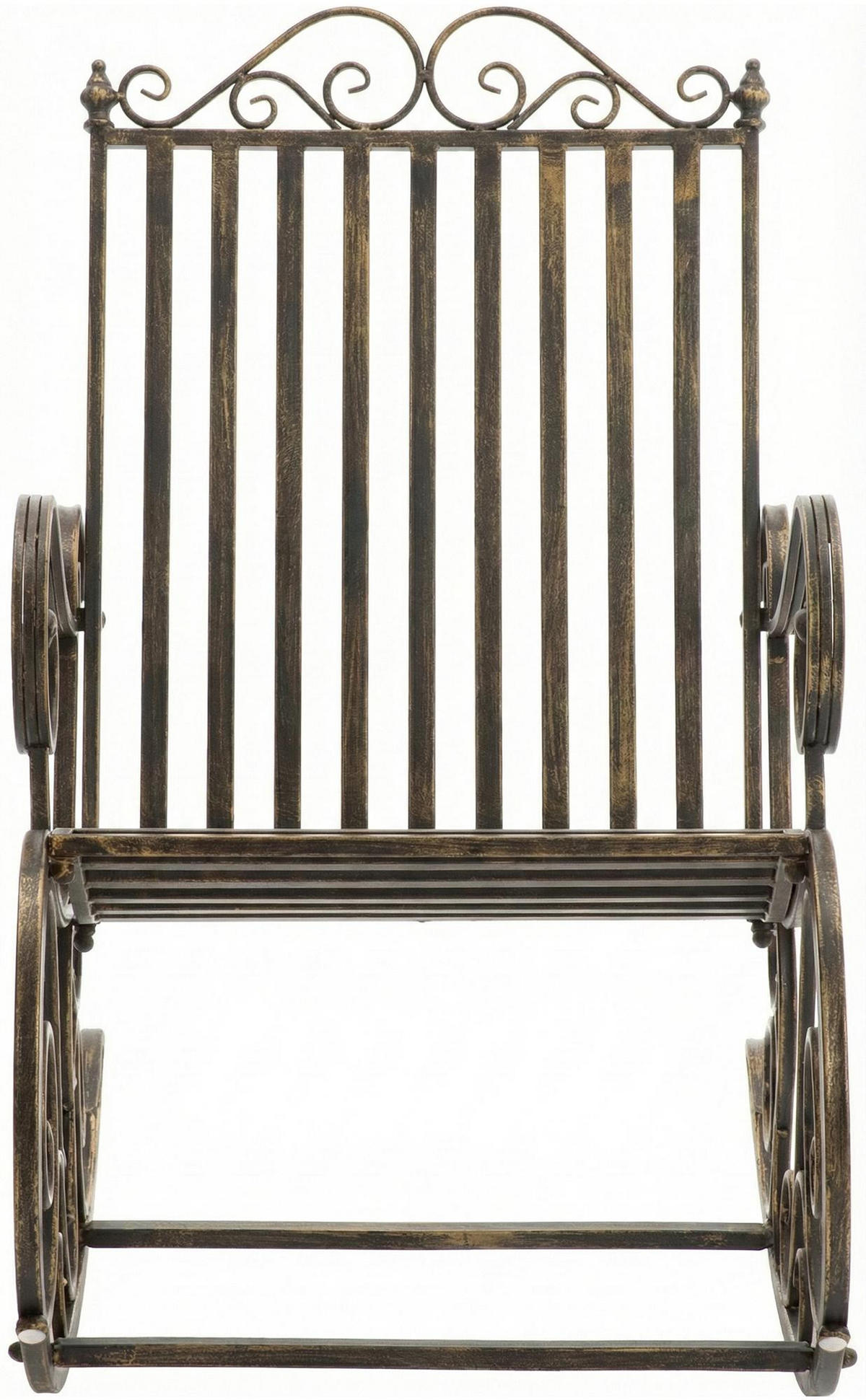 SCHAUKELSTUHL Anna Antik Outdoor 56x90x94cm Metall Bronze Gartenstuhl - Bronzefarben, Metall (56/94/90cm) - DELUKE