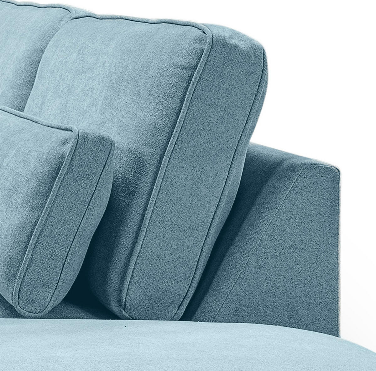 ECKSOFA hellblau Webstoff, Sofa 305 x 281 cm, L-Sofa rechts - Hellblau/Grau, Holz/Textil (305/281cm) - Inn.Furn