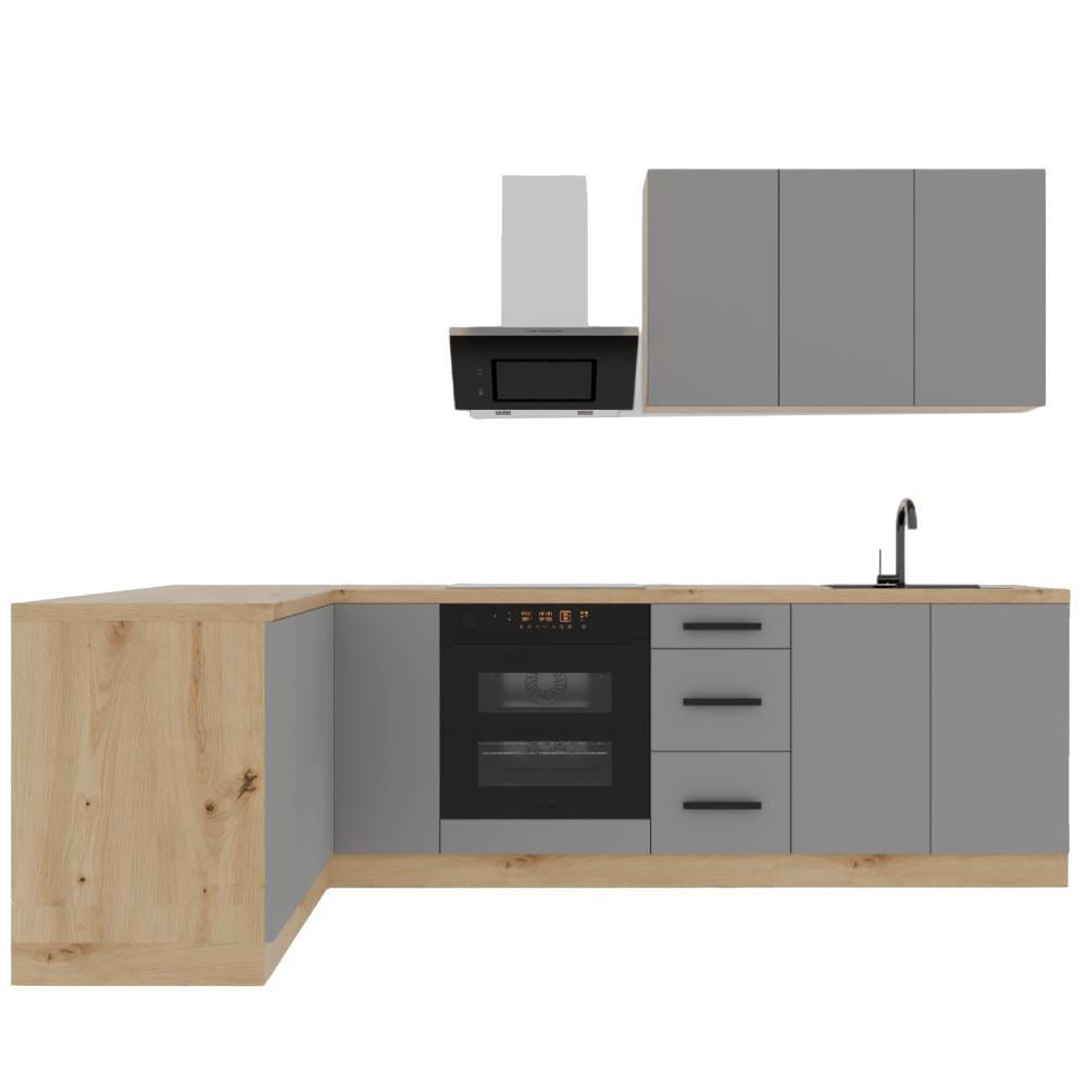 WINKELKÜCHE 270 cm Langen K99-M270 in Beige / Matt - Beige, Holz (270/212/170cm)