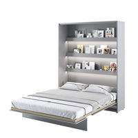 SCHRANKBETT BC-12 - 160x200cm Vertikal - Grau Matt mit Matratze - Grau, Holzwerkstoff (160/200cm) - Meblini