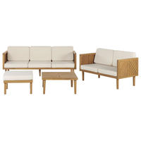 LOUNGE-SET Akazienholz 4-sitzer Hellbraun Baratti - Hellbraun, Holz - Beliani