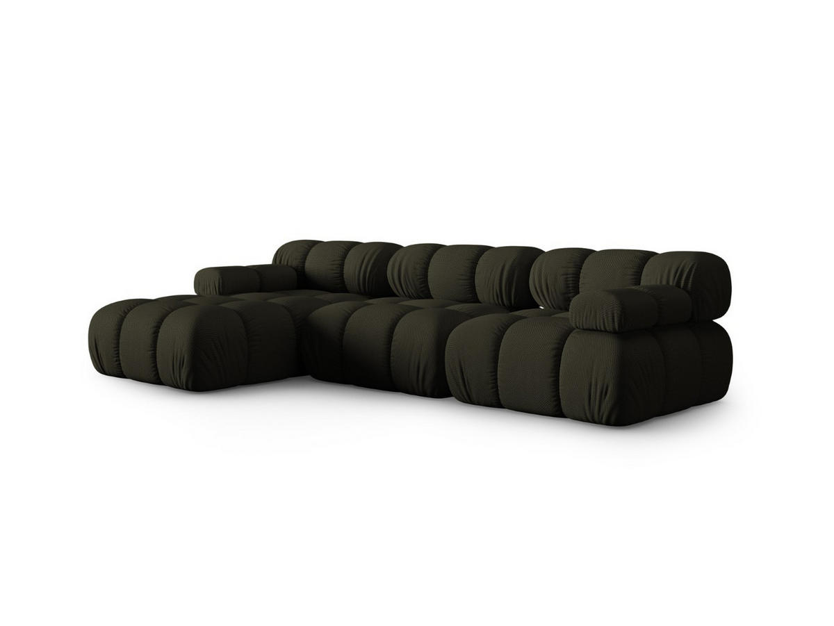 ECKSOFA modular links Bellis aus 3D-Stoff Amazonasgrün 4 Sitzplätze - Waldgrün, Textil (155/282cm) - Micadoni