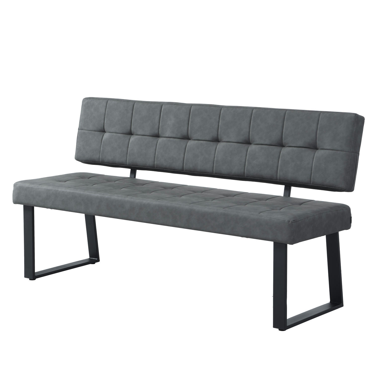 SITZBANK SIGFRID - Schwarz, Textil/Metall (160/86/56cm) - B&D Home
