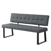 SITZBANK SIGFRID - Schwarz, Textil/Metall (160/86/56cm) - B&D Home