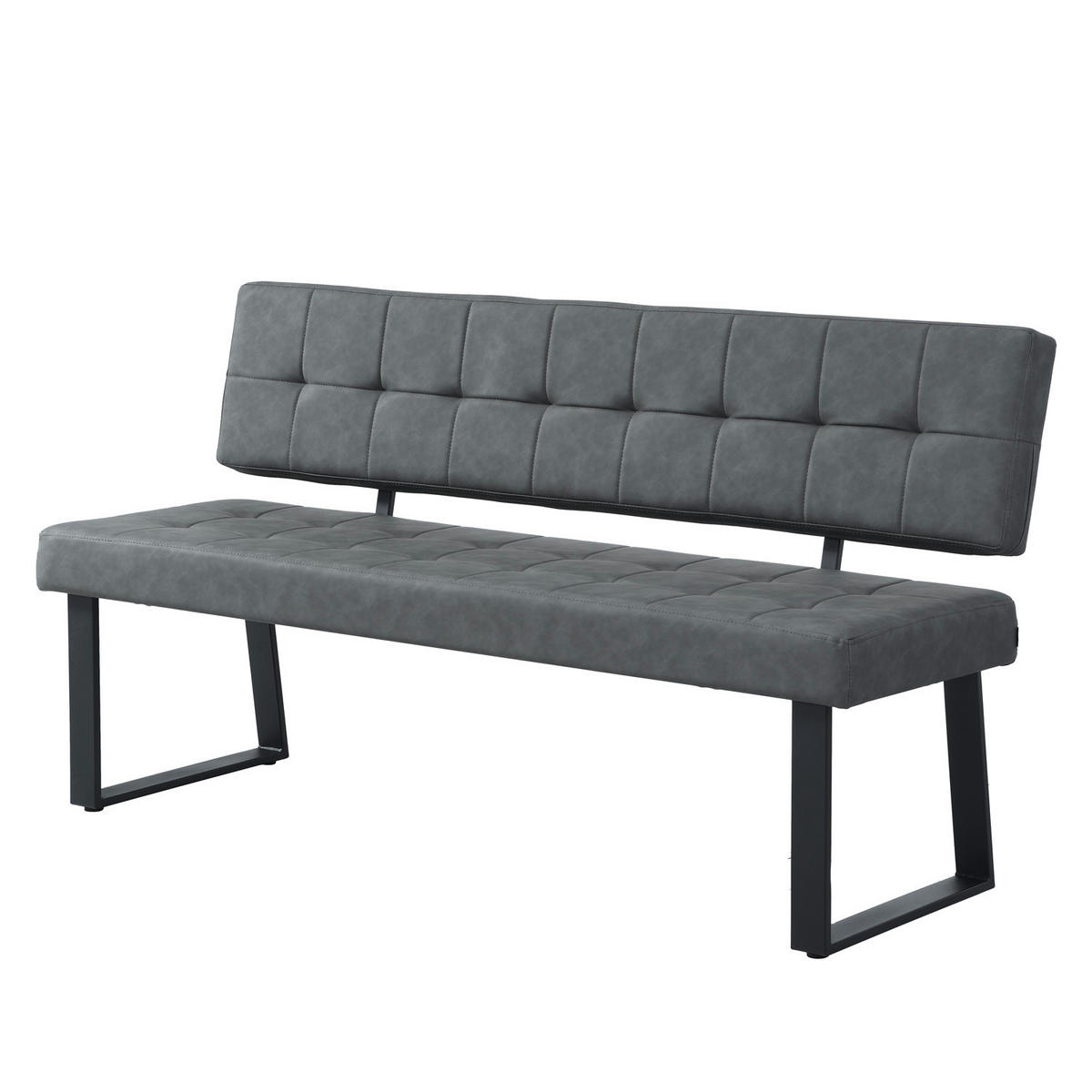 SITZBANK SIGFRID - Schwarz, Textil/Metall (160/86/56cm) - B&D Home