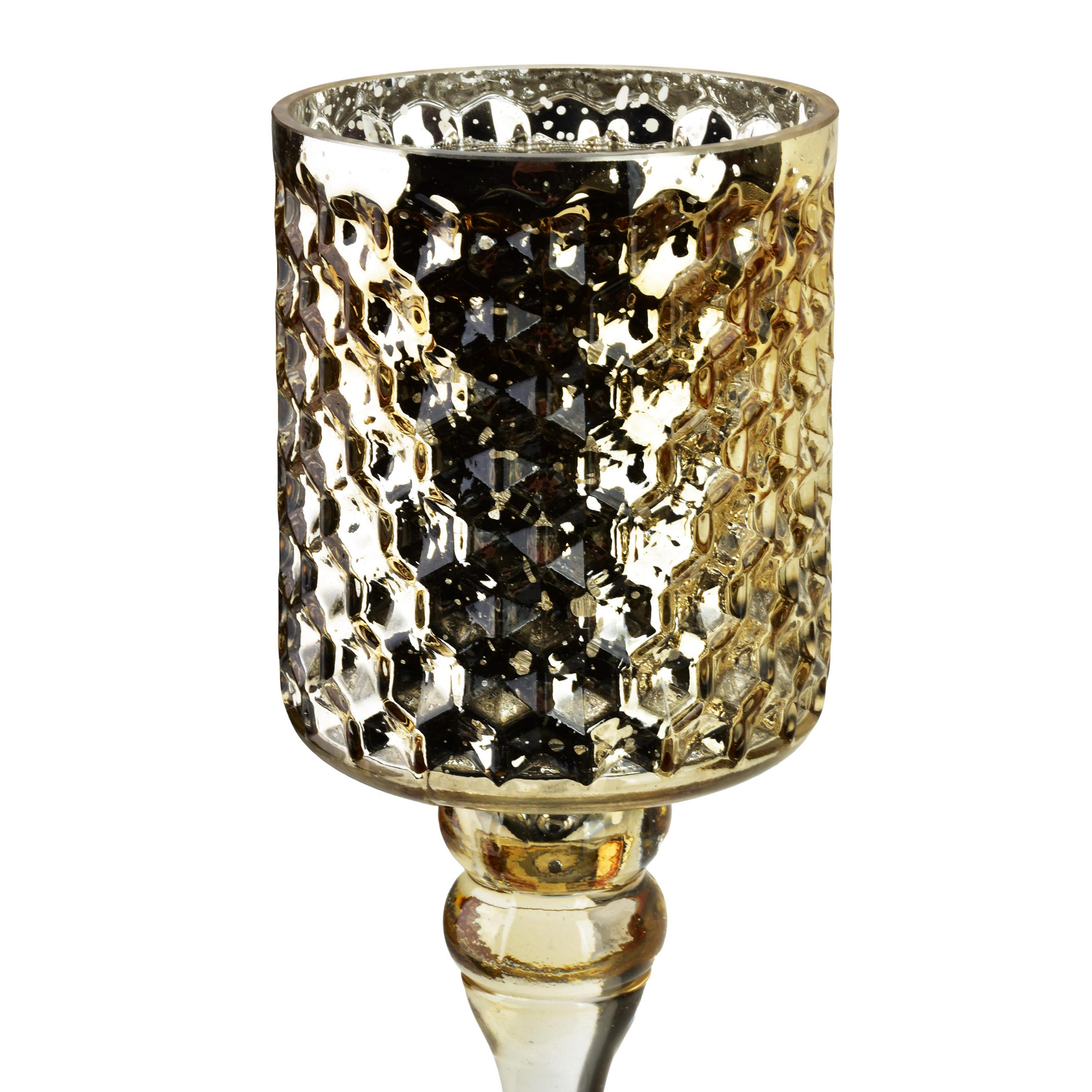 KERZENHALTER Donna Gold 12x12x27 cm Glas - Goldfarben, Glas (12/27/12cm) - Mondex