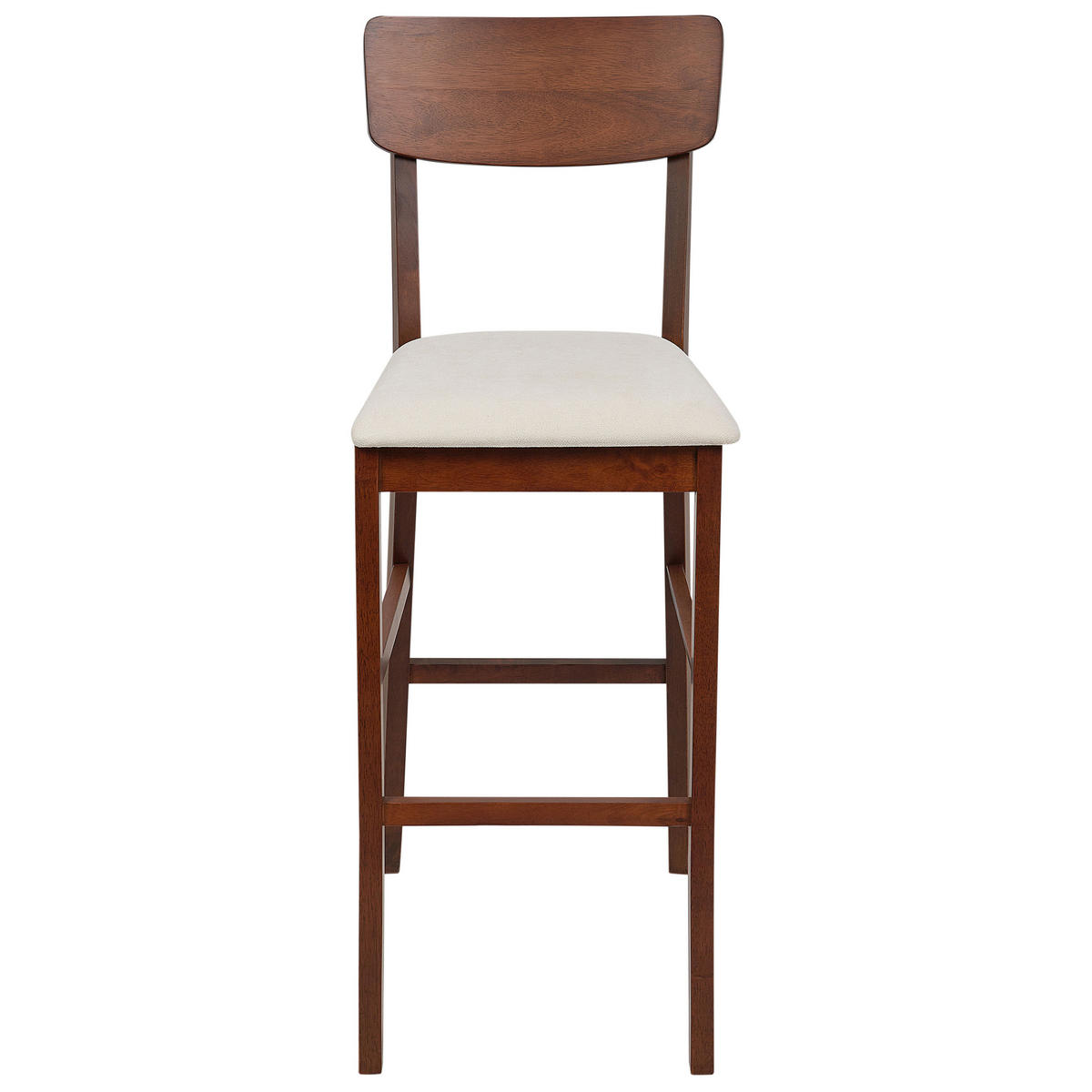 BARSTUHL 2er-Set Dunkelbraun/Beige Ambler - Beige, Holz (44/113/53cm) - Beliani