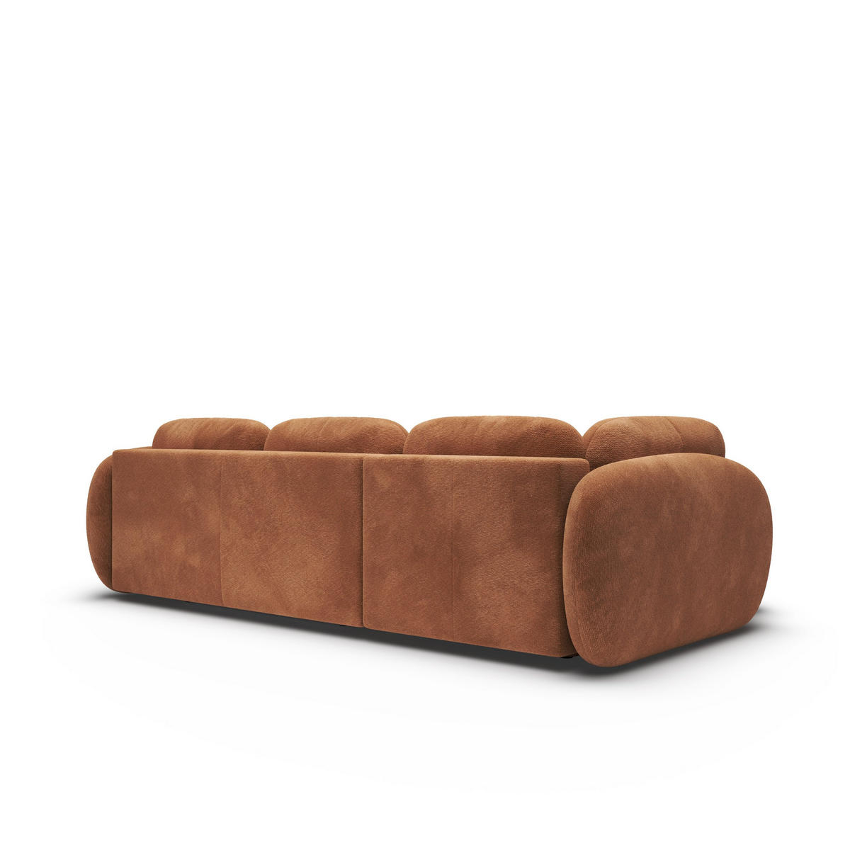 ECKSOFA AMICO II L-S Braun Geflochtener Stoff mit Schlaffunktion - Braun, Holz (289/190cm) - MASSENO