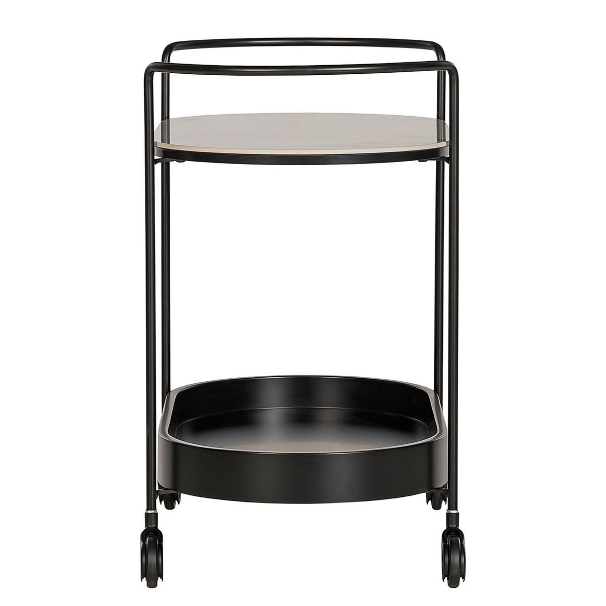 SERVIERWAGEN - Keramik / Metall - Schwarz/Weiß, Keramik (68/63/37cm) - home24