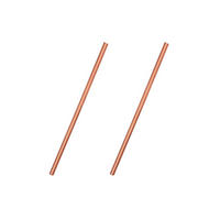 STROHHALM aus 100% reinem Kupfer, 2er Set - Handgefertigt - Kupferfarben, Paraffin (0.5/16.8/16.8cm) - Specter & Cup