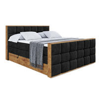 BOXSPRINGBETT mit Matratze H3|H4 und Lattenrost - LOLLI2-Z KING-160x200 - Schwarz Casablanca - Schwarz, Holzwerkstoff (160/200cm) - ALTDECOR