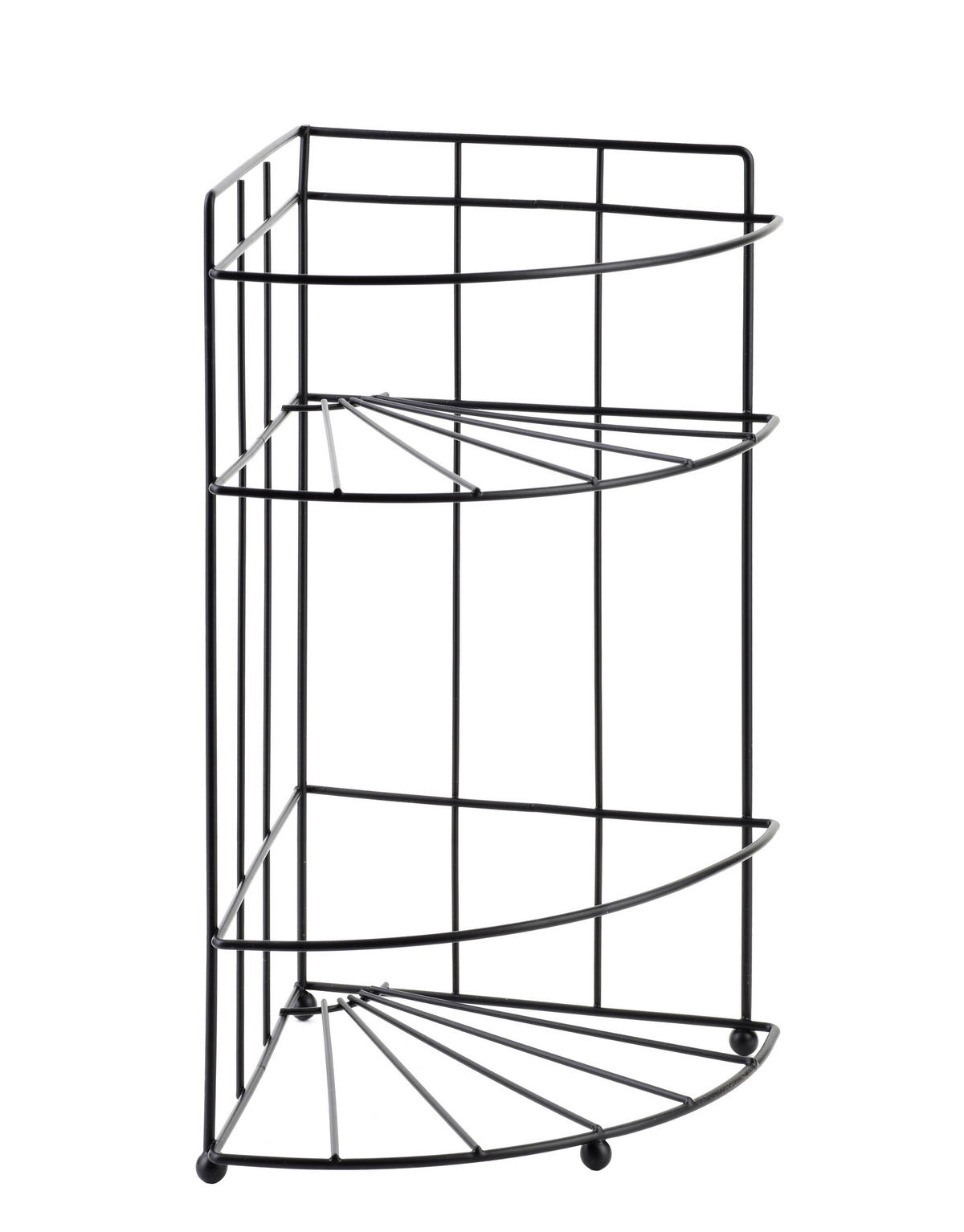 BADEZIMMERREGAL Carl 18,5/14/26cm Schwarz - Schwarz, Metall (18.5/26/14cm) - Mondex
