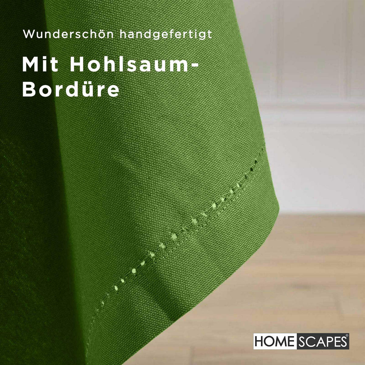 TISCHDECKE olivgrün rund 178 cm, 100% Baumwolle - Olivgrün, Textil (178/178cm) - Homescapes