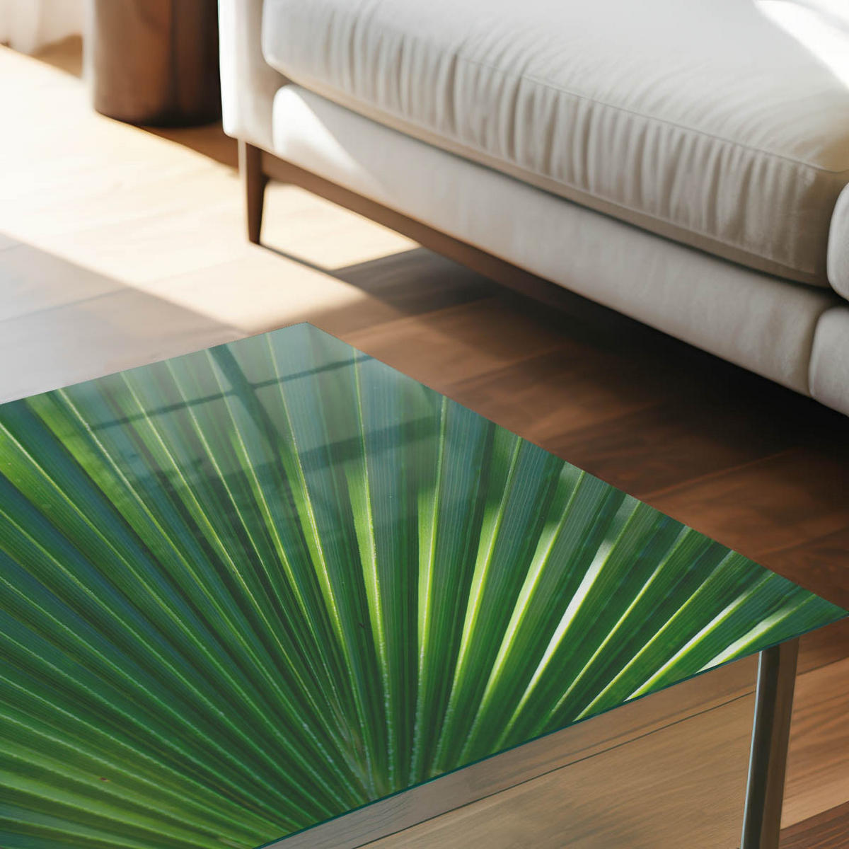 GLASPLATTE 80x60 cm – Pflanzenmotiv - Grün, Glas (0.4/80/60cm) - ArtPrintCave