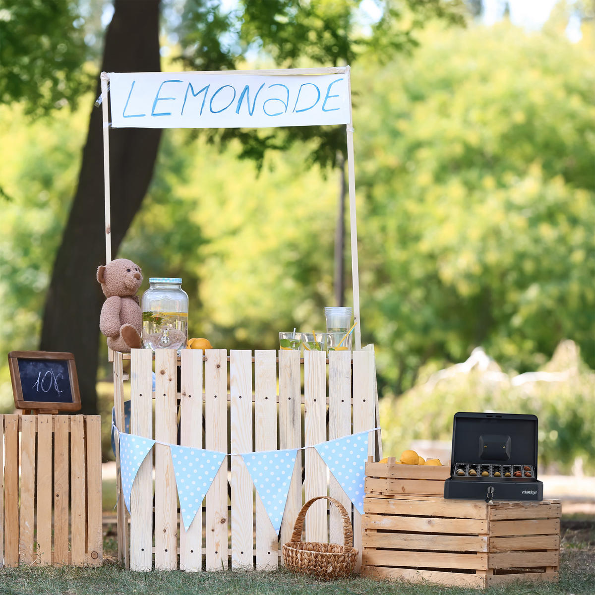 POKLADNIČNÁ kasa - antracitová, kov/plast (30.5/9/23.5cm) - Relaxdays