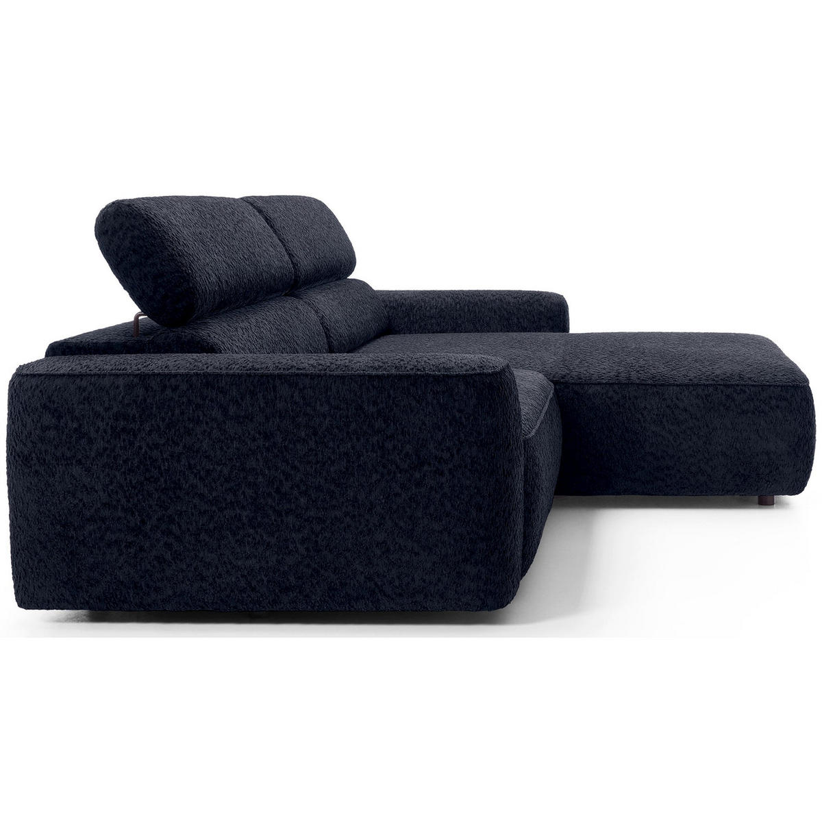 ROHOVÁ pohovka Fando s elektricky výsuvným sedákem, tmavě modrý ženil - černá/tmavě modrá, textil/plast (182/252cm) - Selsey