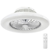 LED DECKENLEUCHTE MIT VENTILATOR Storm, Ø 50 cm, mit Fernbedienung, weiß - Weiß, Metall (50/50/17.5cm) - tectake