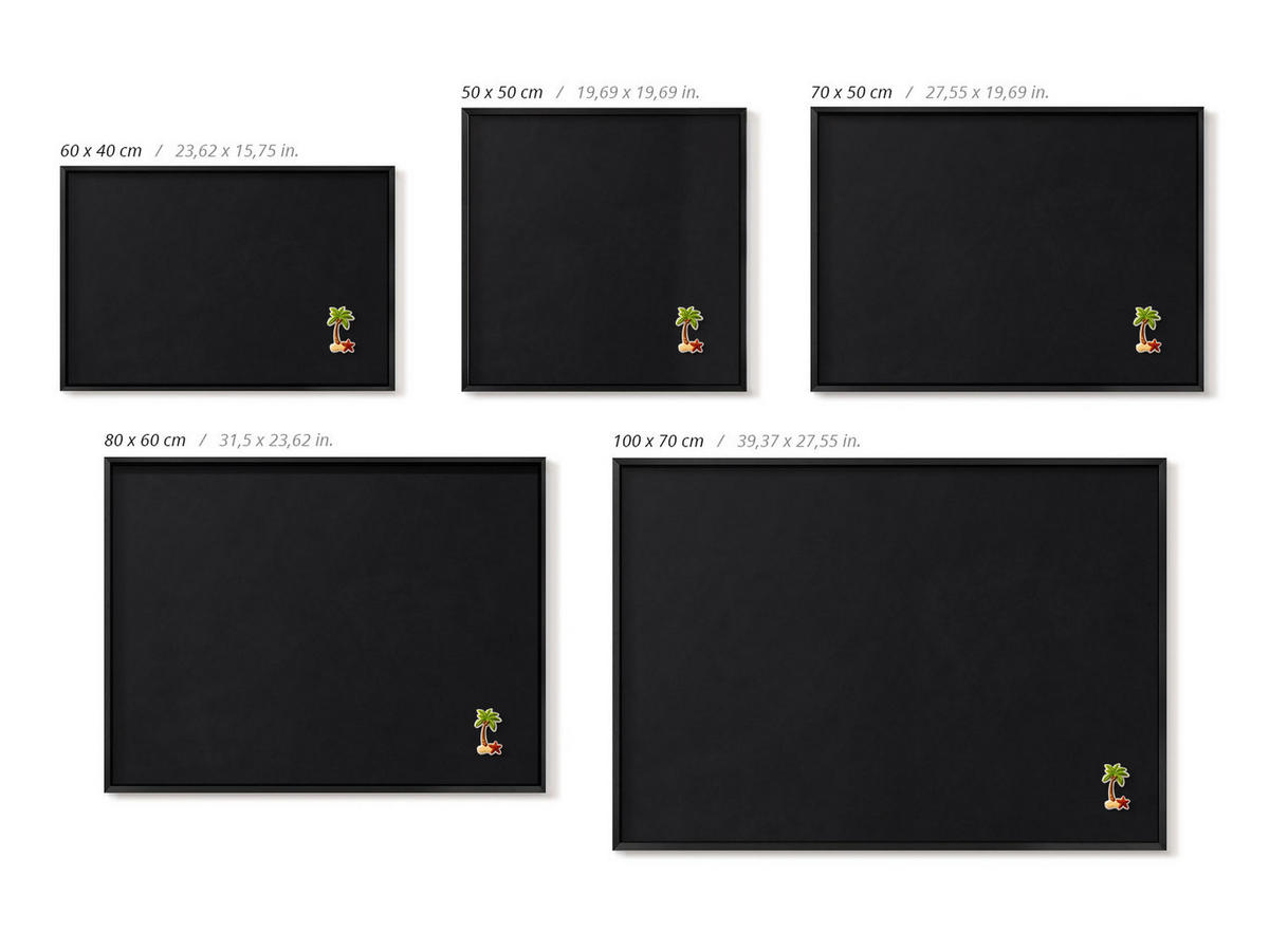 MAGNETTAFEL 70x50 cm Schwarzer Rahmen Farbe Schwarz - Mooreichefarben, Metall (70/50/0.4cm) - TULUP