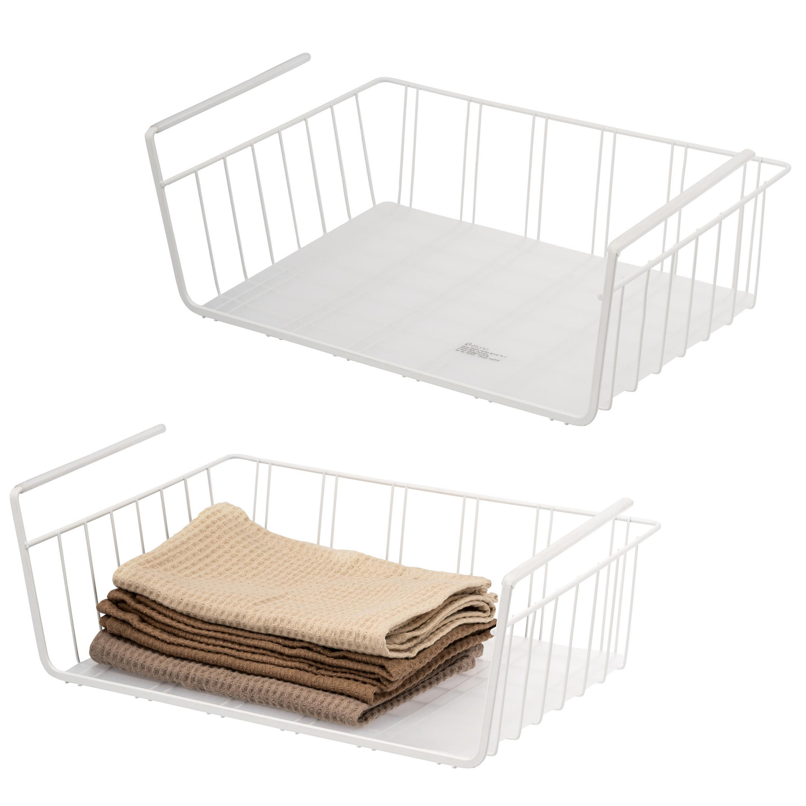 SCHRANKKÖRBE 2er-Set, weiß - Weiß, Metall (41/14/26cm) - eluno
