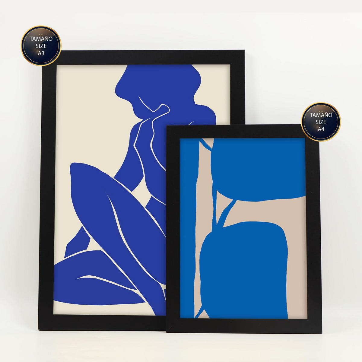 POSTER Set Mit 6 Mettle Körper 2 In Weibliche Zusammenfassung Ästhetische Dekorative Gemälde Für Ihr Wohnzimmer Zuhause A3 & A4 Schwarzer Rahmen - Schwarz, Papier (29/3cm) - Nacnic