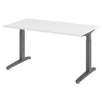 SCHREIBTISCH Serie-XB 80/140/74 cm in Weiß/Graphitfarben - Graphitfarben/Weiß, Holzwerkstoff (80/140/74cm) - bümö