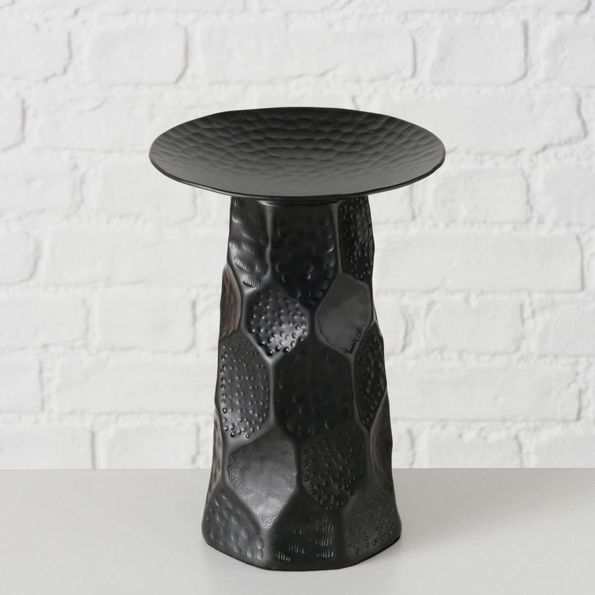 KERZENSTÄNDER Tayo 21 cm - Schwarz, Metall (15/21/15cm) - Boltze Home