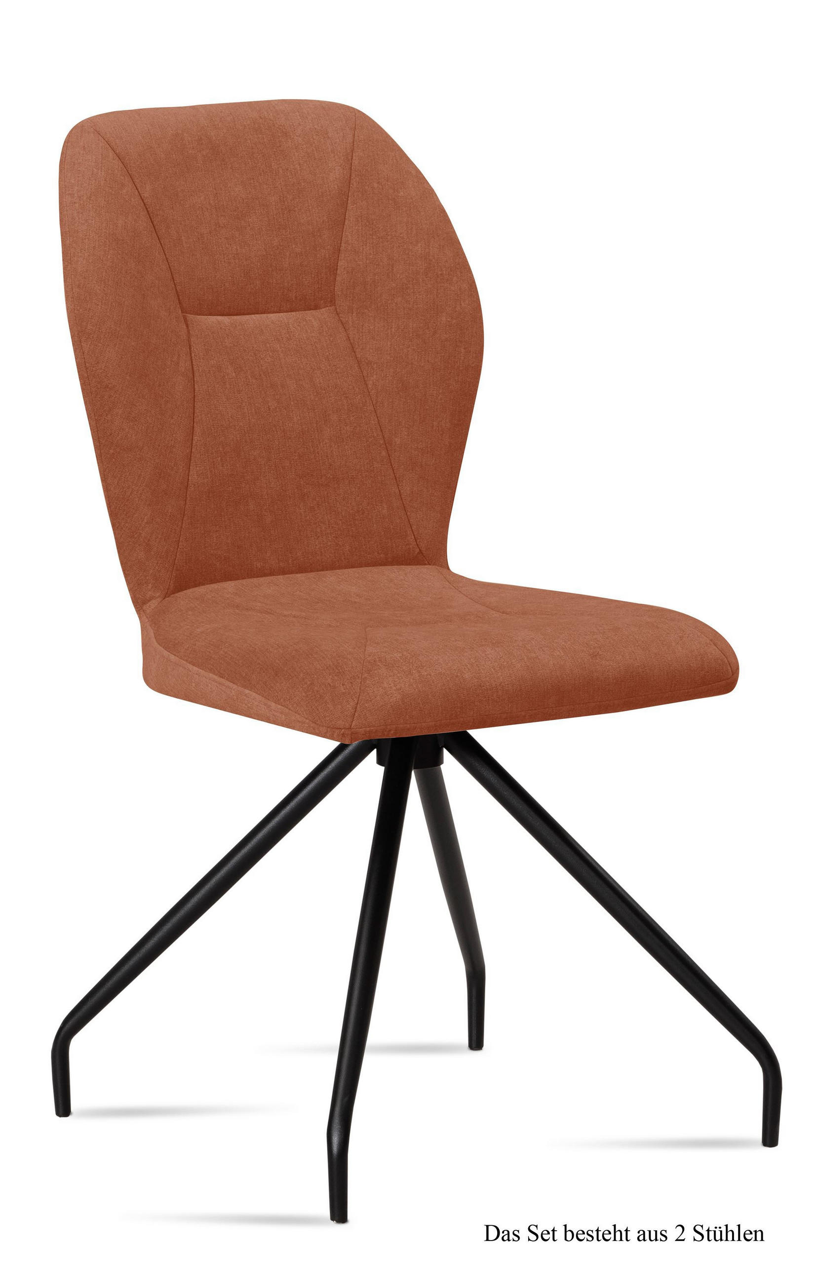 ESSZIMMERSTUHL (2er-Set) Dinnie 51x92x60 Schwarz/Cognac - Cognac/Schwarz, Kunststoff (60/92/51cm) - 58aufmkessel