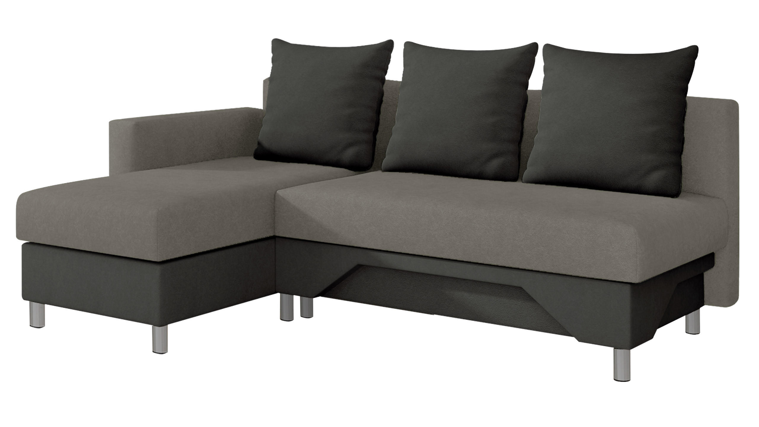 ECKSOFA Tom, Seite: Links - Grau, Holz/Kunststoff (215/133cm) - MIRJAN24