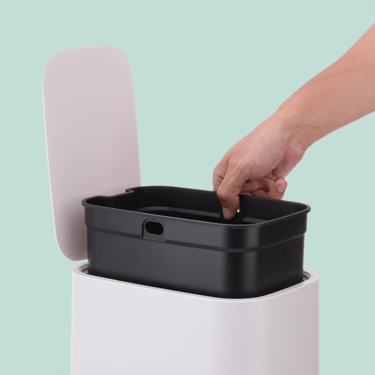 MÜLLEIMER - Beige, Kunststoff (18/30/28cm) - Relaxdays