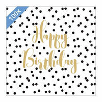 PAPIER SERVIETTEN Birthday Confetti 33 x 33 cm 100er Set - Goldfarben/Schwarz, Papier (33/33cm) - PPD