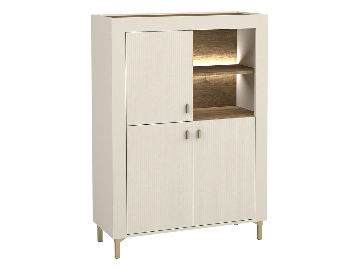 HIGHBOARD Mossa 3D MO05 mit LED Beleuchtung - Kaschmir/Goldfarben, Holzwerkstoff/Kunststoff (97/136/40cm) - MIRJAN24