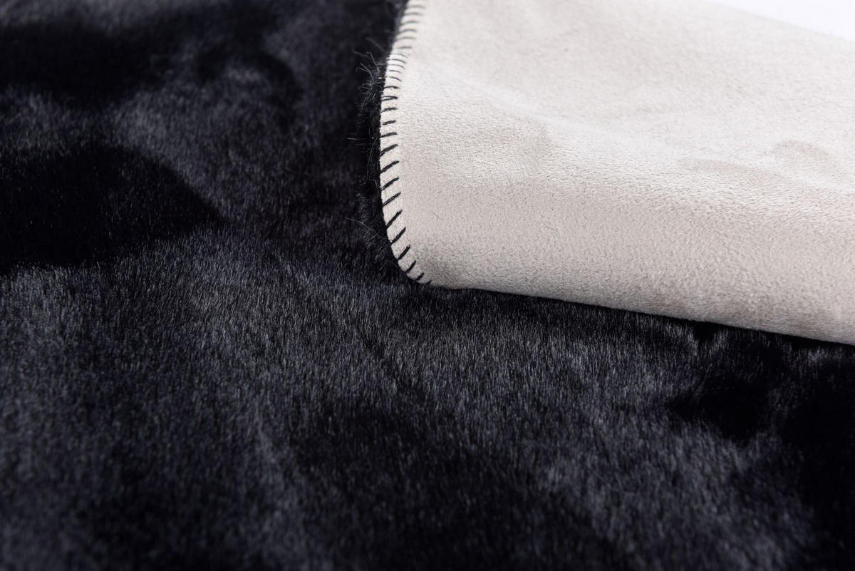 KUNSTFELLTEPPICH Giorgia 60x80 cm - Schwarz, Textil (60/80cm) - Gino Falcone