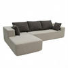 ECKSOFA Luna Sand Braun 3-Sitzer Links - Beige, Textil (267/175cm) - COCO Living