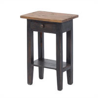 TELEFONTISCH PLANTA Mahagoni Massivholz, mit Schublade 04 schwarz-natur - Graubraun, Holz (24/34/52cm) - DESIGN DELIGHTS