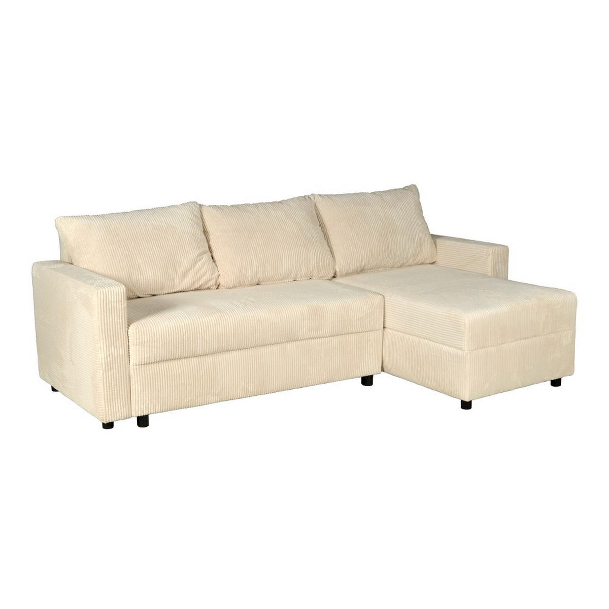 ECKSOFA THEO/ umwandelbar und wendbar, mit Truhe in Cord - Beige - Beige, Textil (145/230cm) - Weber Industries