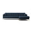 ECKSOFA rechts Mamaia aus strukturiertem Stoff blau 5 Sitzplätze - Blau, Textil (185/293cm) - Micadoni