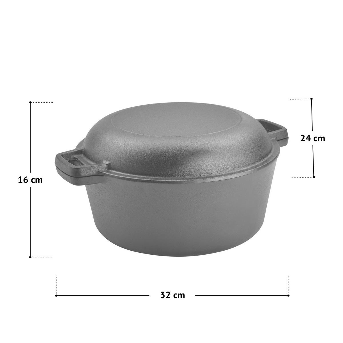 DUTCH OVEN 6L - Schwarz, Metall (25cm) - TAINO