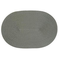 PLATZSET Polypro Grau oval ca. 45x30 cm Platzdeckchen Tischset - Grau, Kunststoff (30/45cm) - TiborTex
