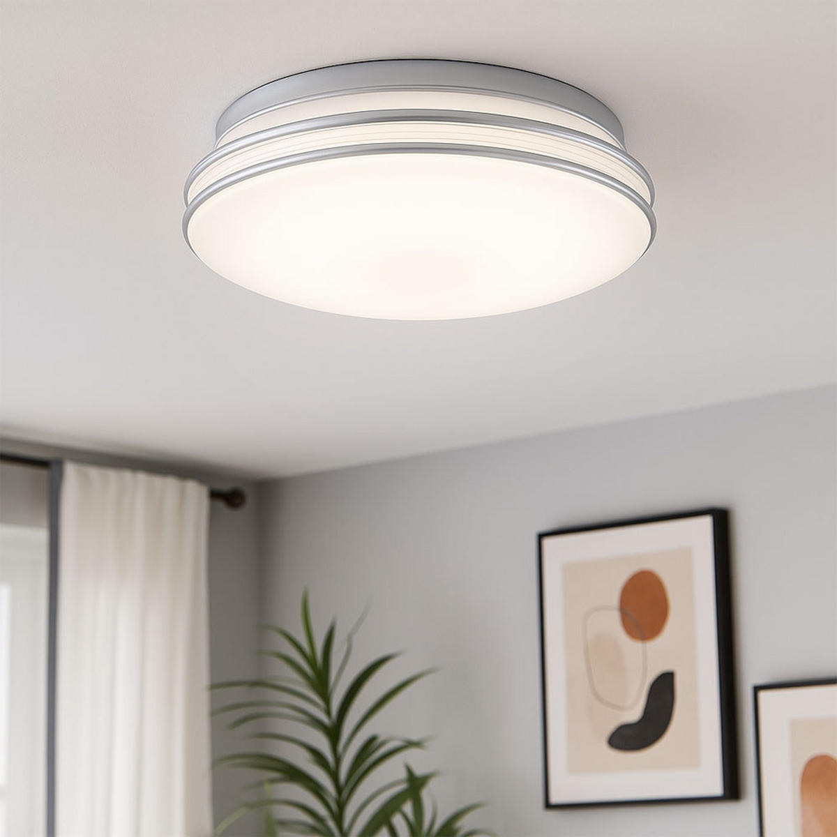 LED DECKENLEUCHTE Weiß Rund - Weiß, Metall (29.3/29.3/8.5cm) - Esto