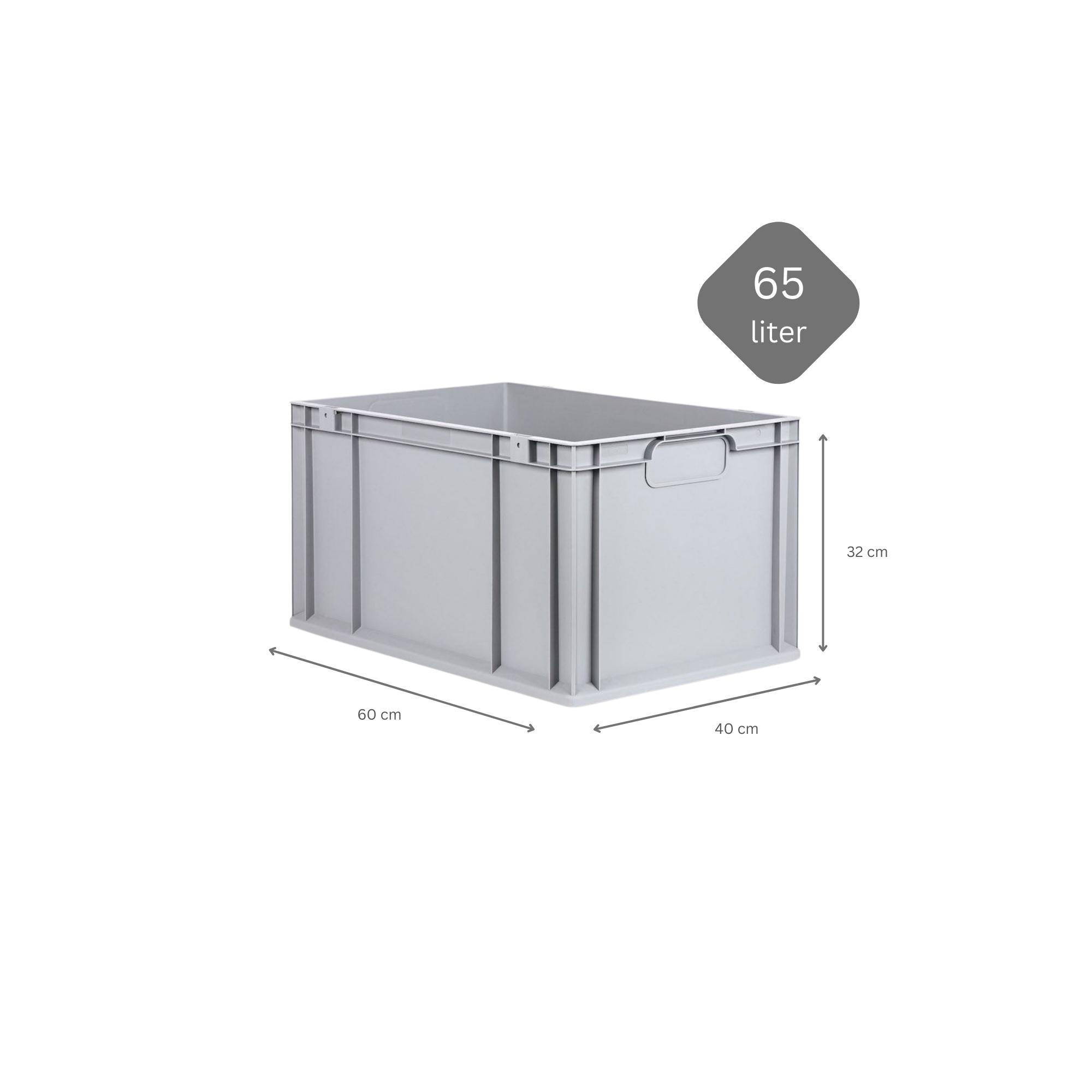 EUROBOX 5x Nextgen Economy Mit Auflagedeckel Grau/Rot Griffe Geschlossen 65 Liter - Rot, Kunststoff (40/32/60cm) - PROREGAL