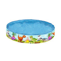 PLANSCHBECKEN Dinosaurier Rundpool 180 x 40 cm mit fester Seitenwand - Multicolor, Kunststoff (180/180/40cm) - Avenli